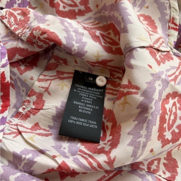 ISABEL MARANT Ritonea gathered printed silk blouse - Picture 6 of 6